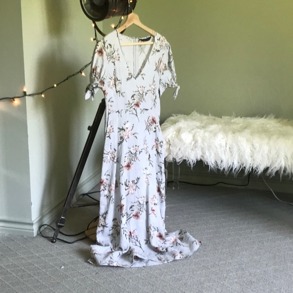 Zara Linen Flower Dress